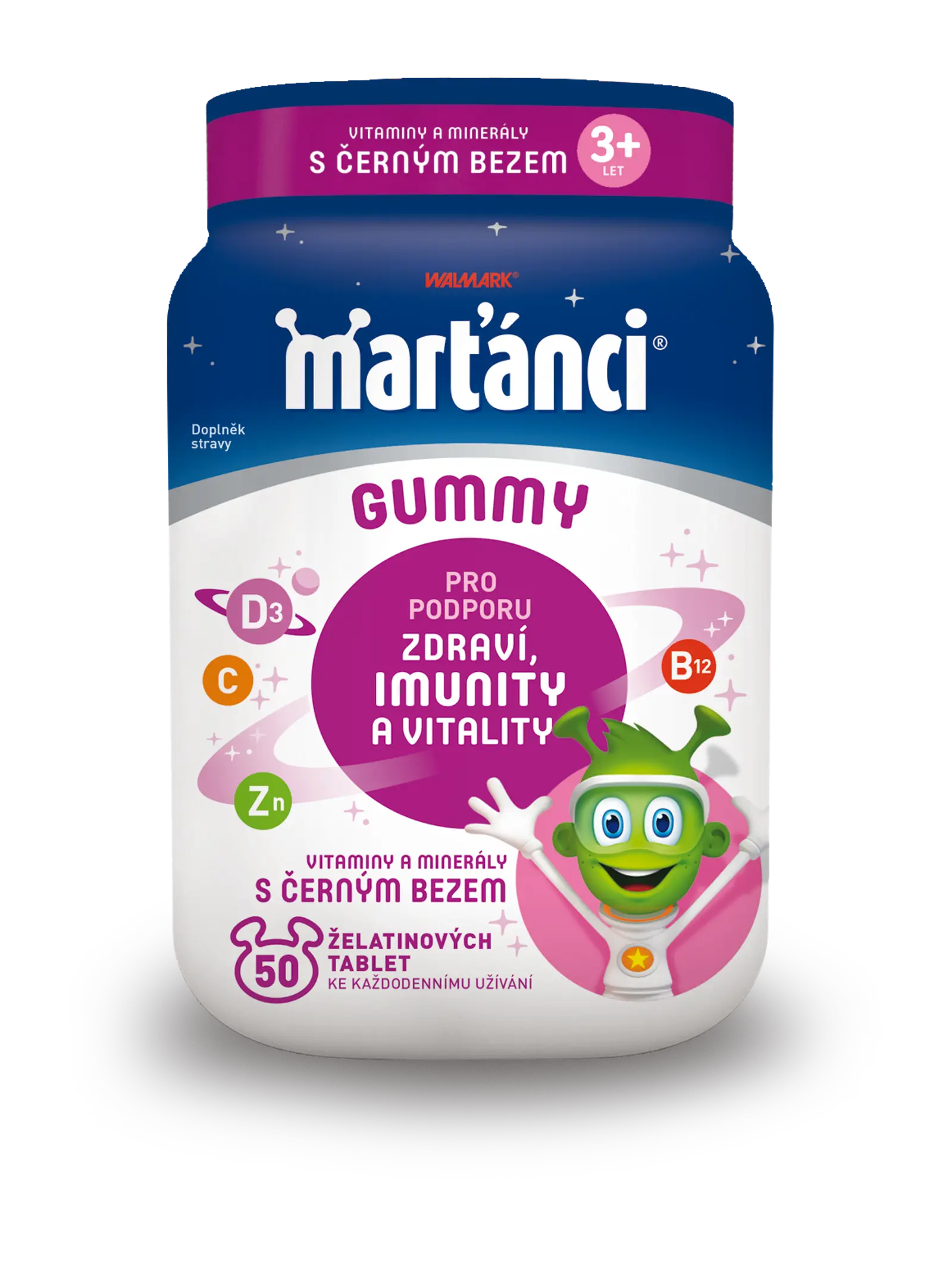 Marťánci Gummy s černým bezem